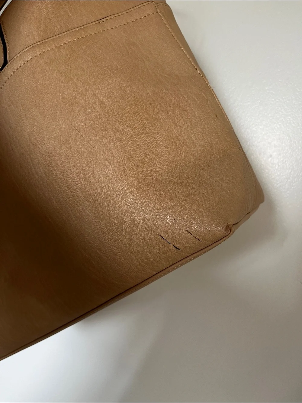 Calvin Klein Camel Tote with Gold Hardware